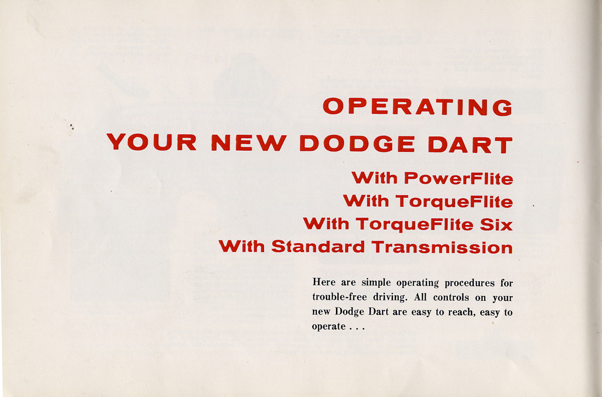 1960 Dodge Dart Owners Manual Page 19